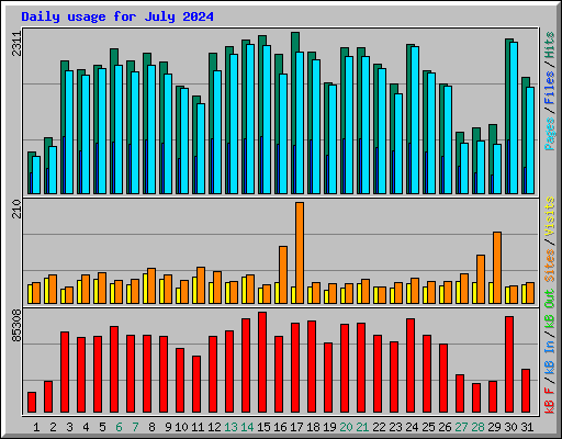 Daily usage for July 2024